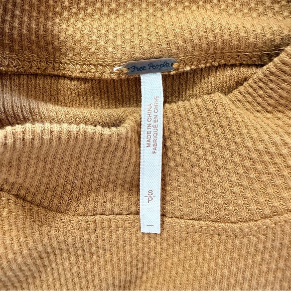 Free People Switch It Up Orange Thermal Top Size Small Brown - Picture 6 of 6